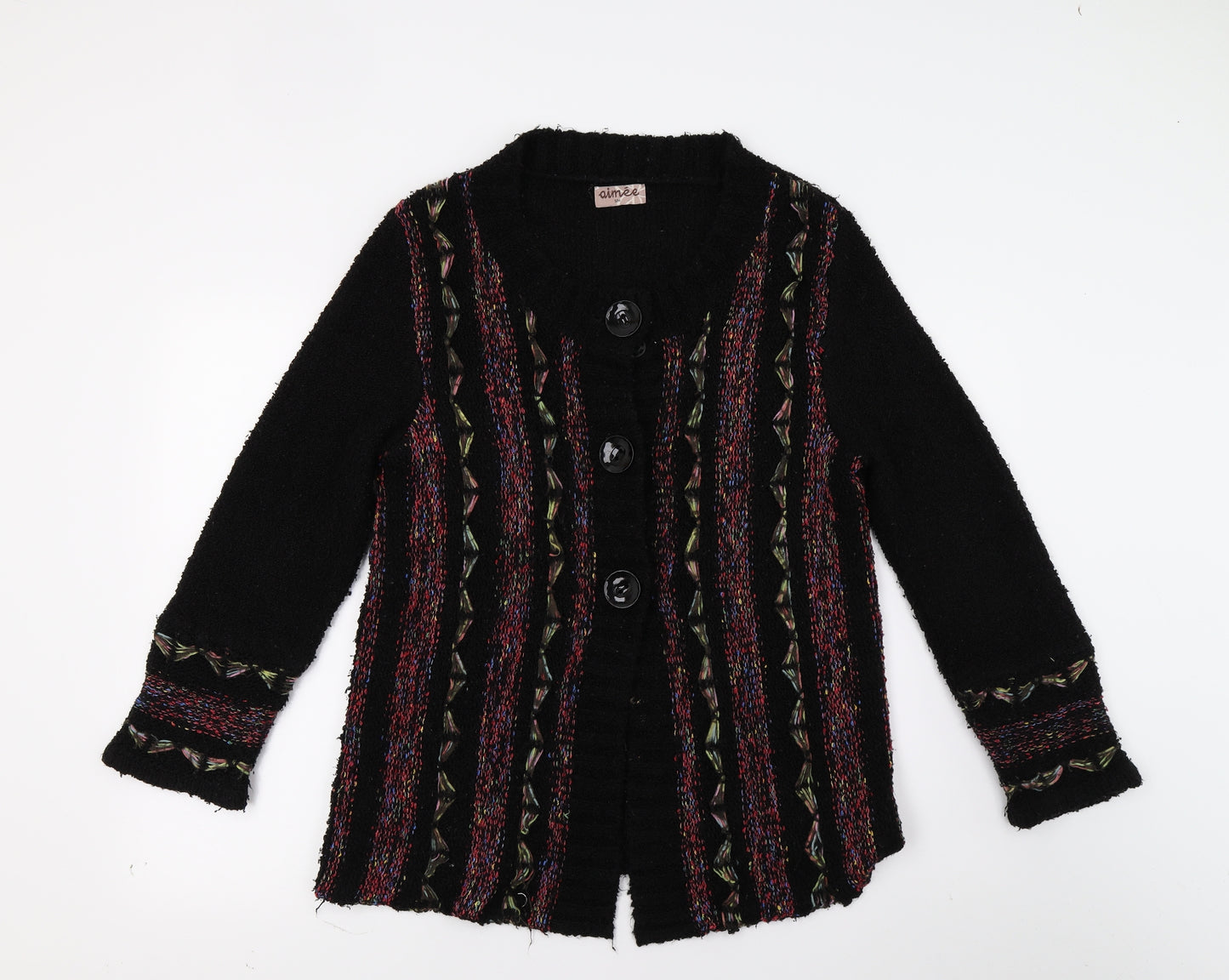 Aimee Womens Black  Knit Cardigan Jumper Size M