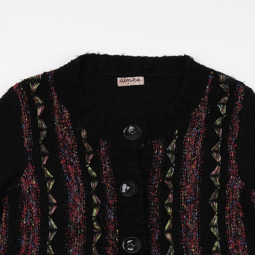 Aimee Womens Black  Knit Cardigan Jumper Size M