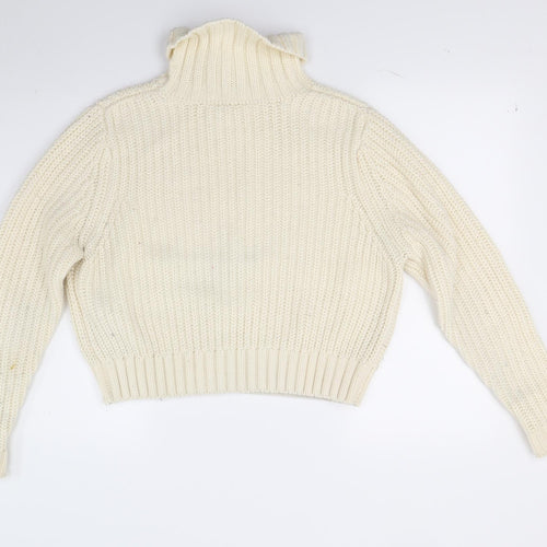 Divided Womens Ivory  Knit Pullover Jumper Size M