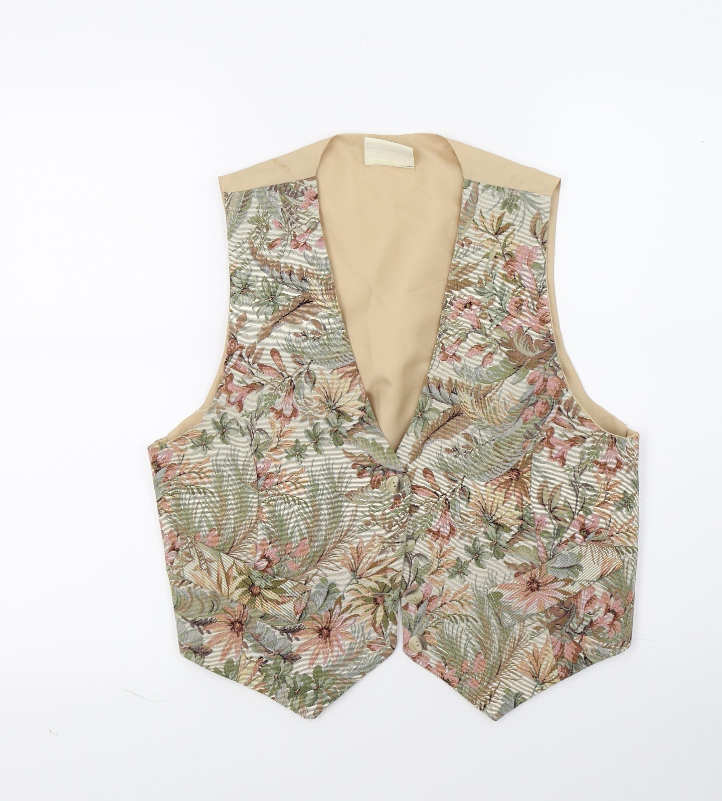 Dorothy Perkins Womens Green Floral  Jacket Waistcoat Size 14