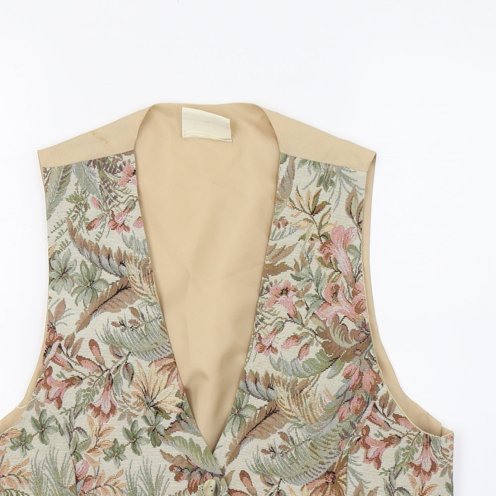 Dorothy Perkins Womens Green Floral  Jacket Waistcoat Size 14