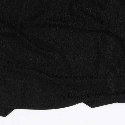 WOW Womens Black   Wrap Blouse Size 2XS