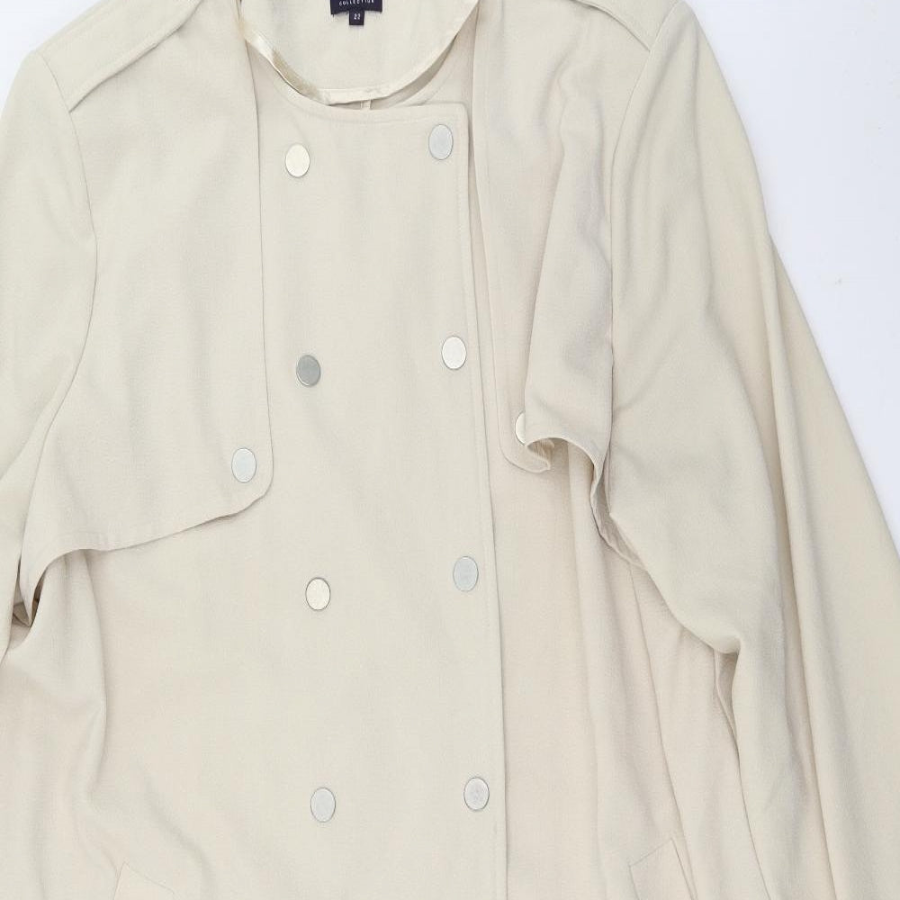 Marks and Spencer Womens Beige   Overcoat Coat Size 22