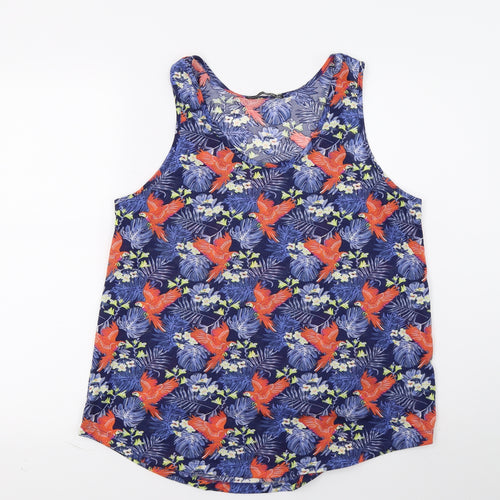 Primark Womens Blue Floral  Basic Tank Size 14