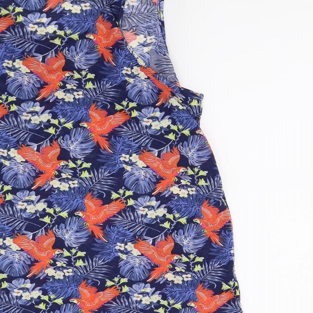 Primark Womens Blue Floral  Basic Tank Size 14