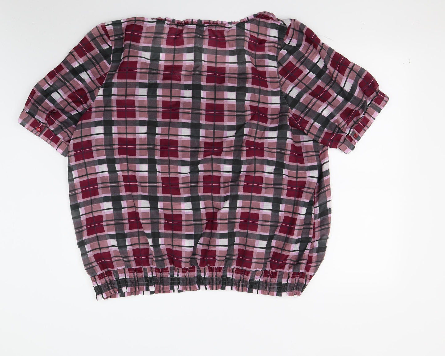 BM Womens Red Check  Basic Button-Up Size 22