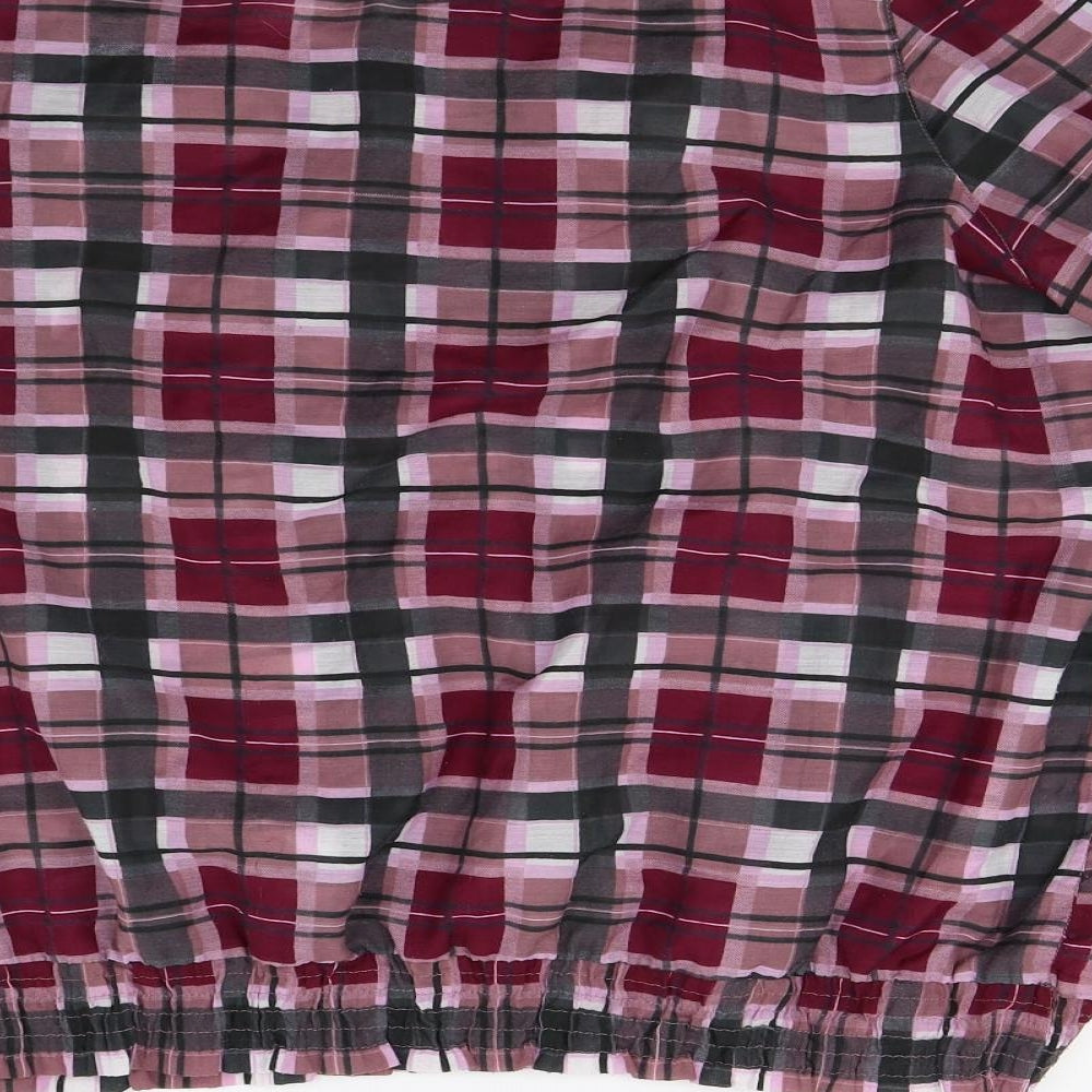 BM Womens Red Check  Basic Button-Up Size 22