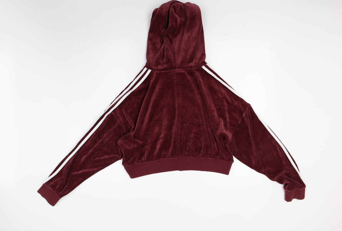 adidas Womens Red  Fleece Pullover Hoodie Size 10