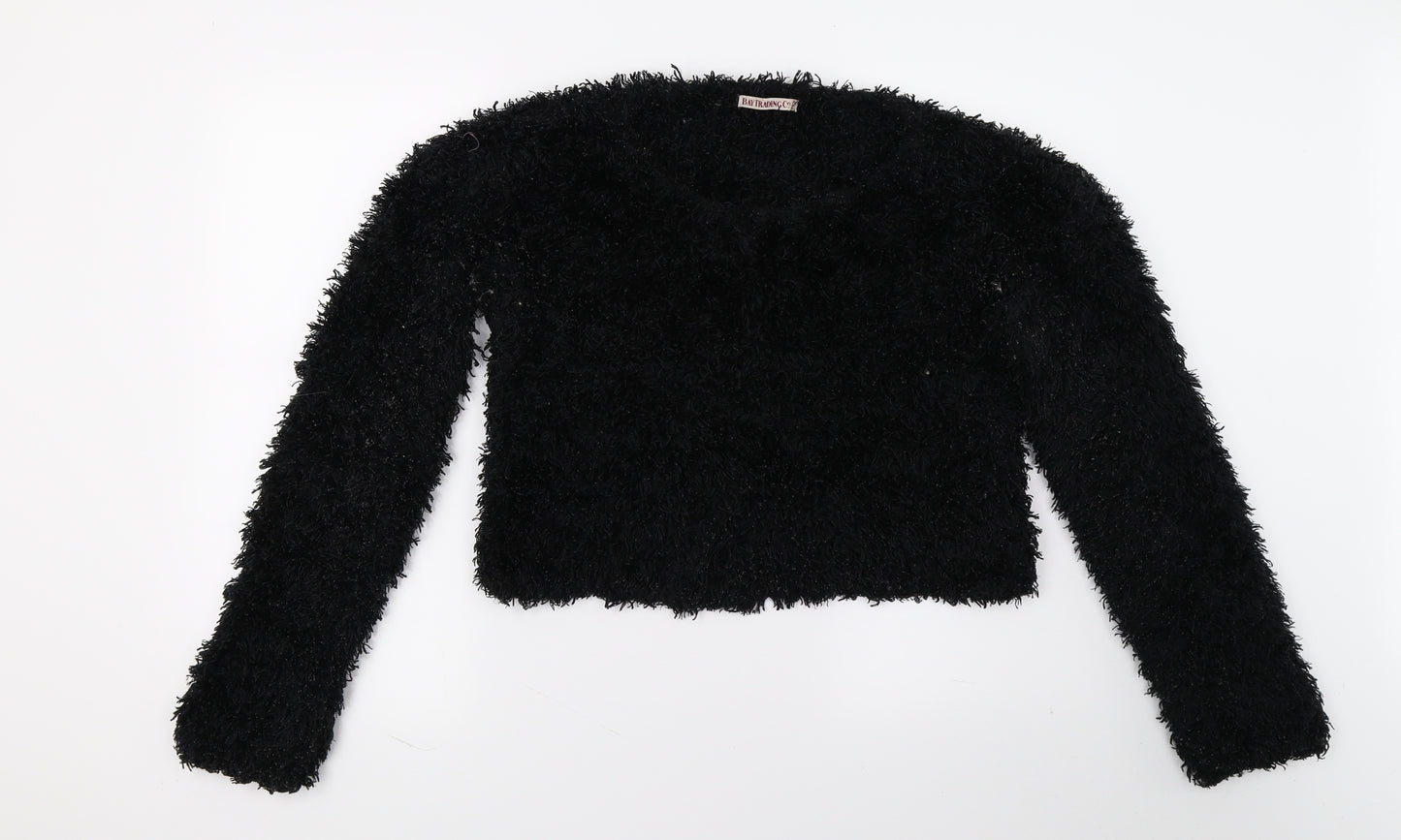 Bay Trading Womens Black  Fleece Pullover Jumper Size M