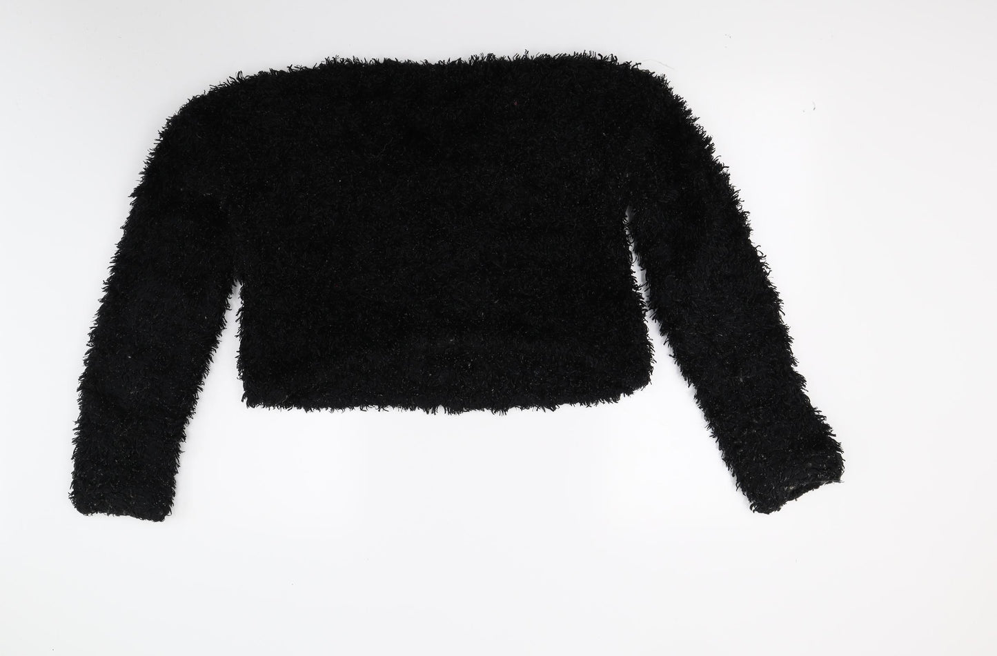 Bay Trading Womens Black  Fleece Pullover Jumper Size M