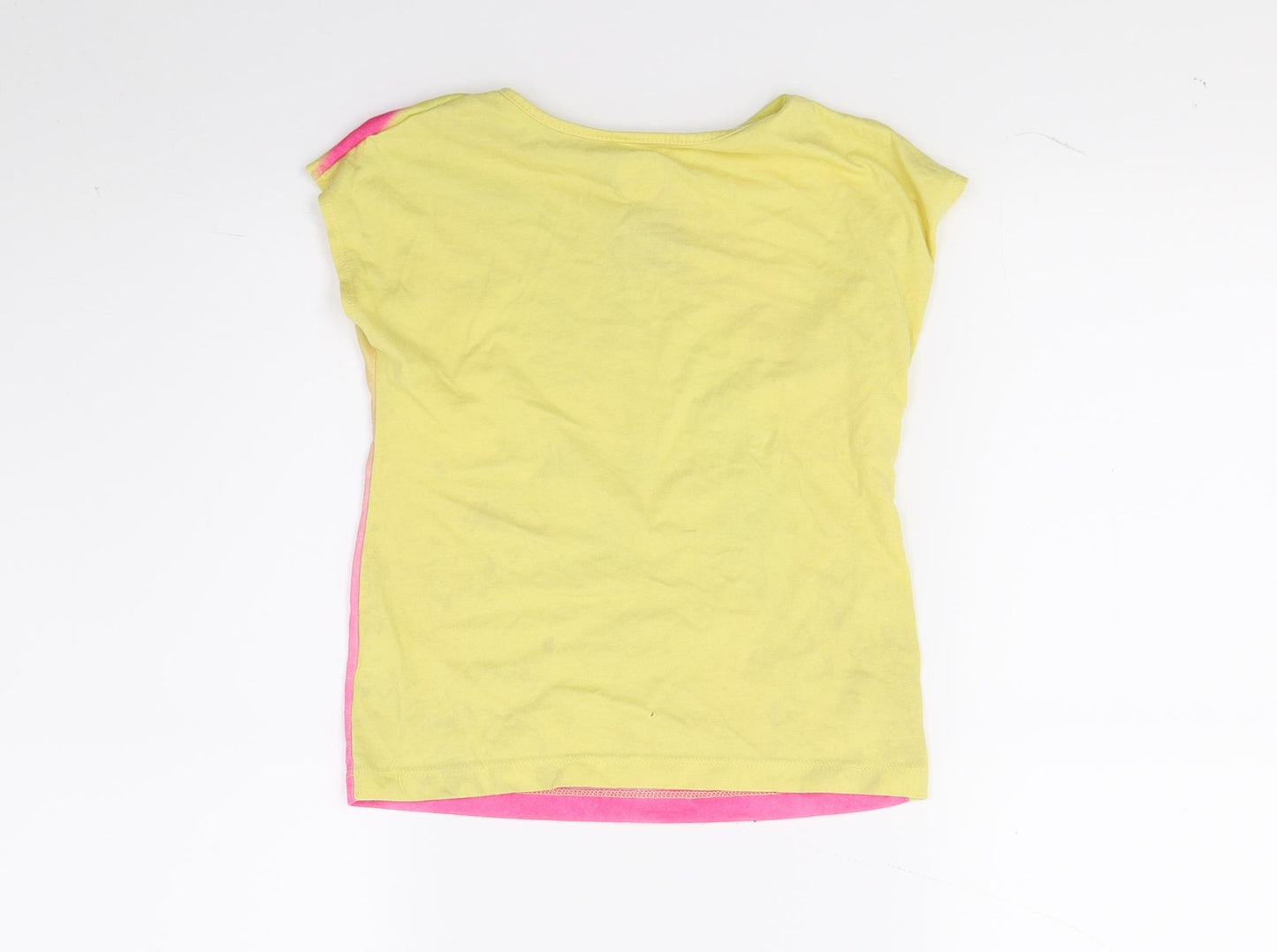 365 kids Girls Yellow   Basic T-Shirt Size 6 Years  - Dog print