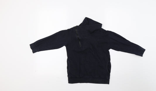 Front view of Matalan boys’ blue henley sweatshirt, size 6, years