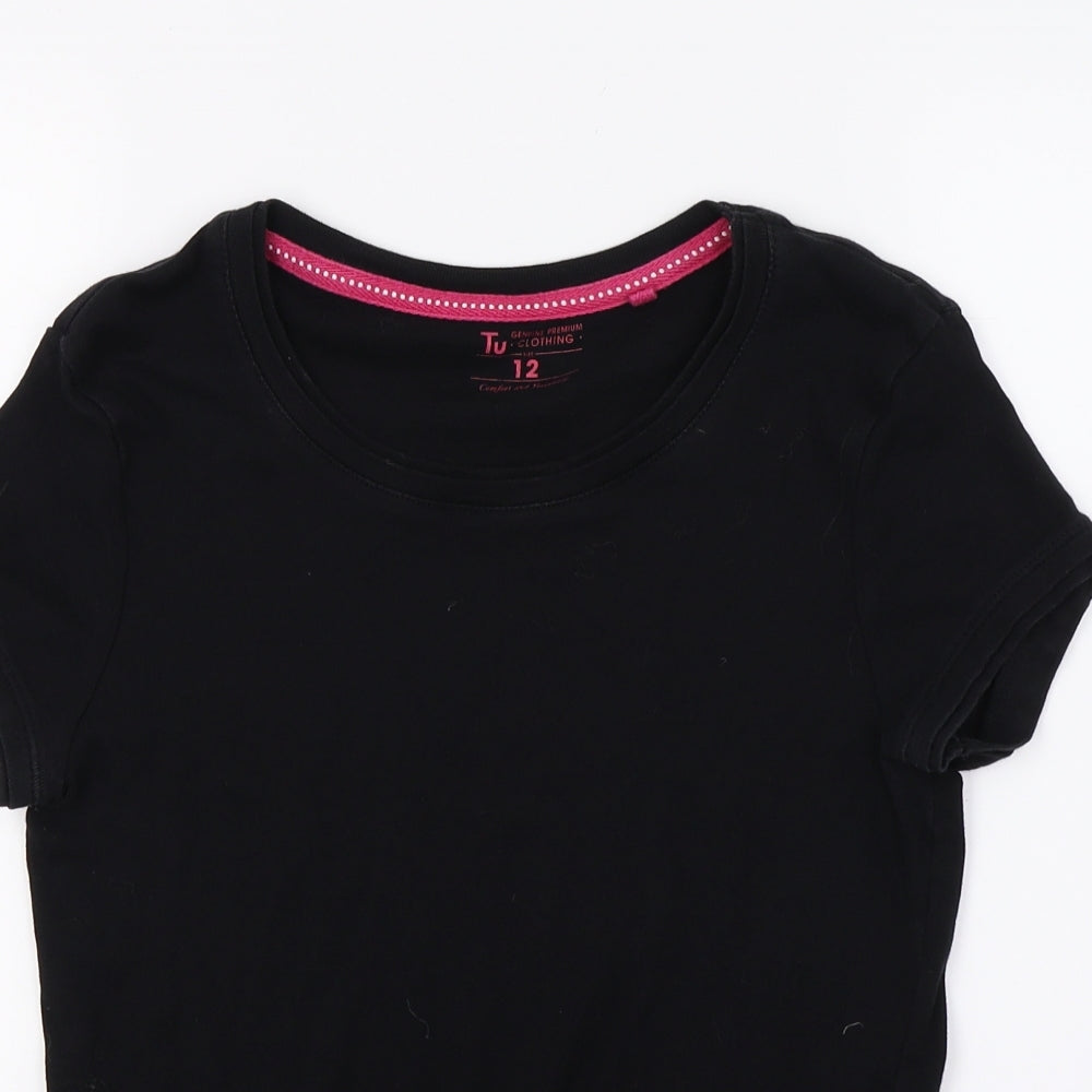 TU Womens Black   Basic T-Shirt Size 12