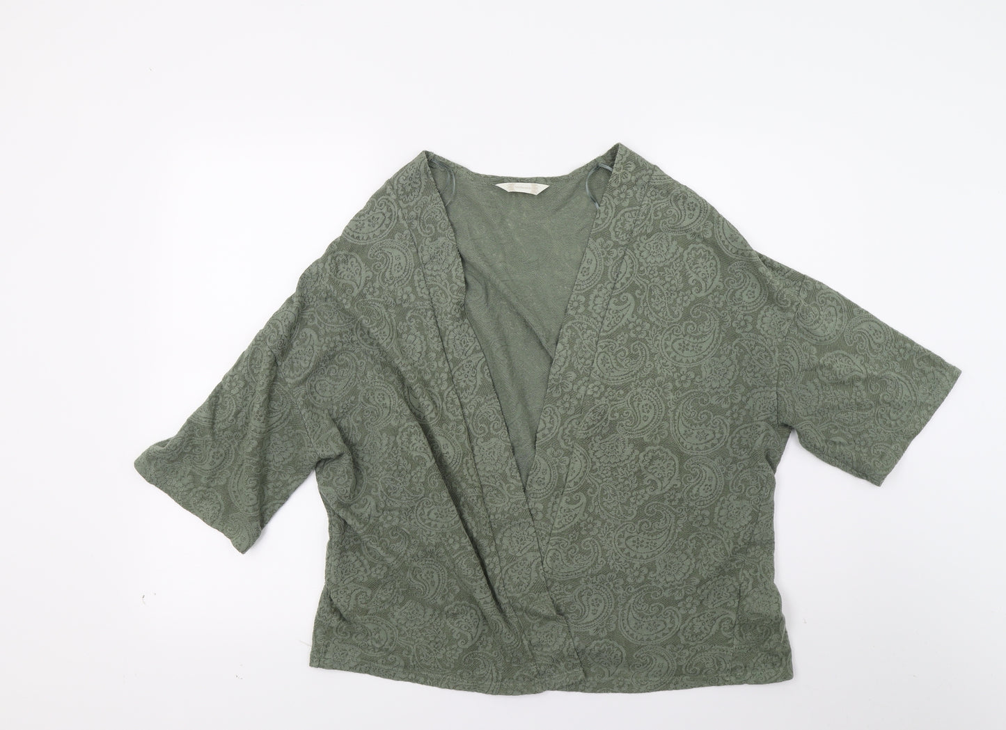 Authentic Womens Green Paisley  Wrap Jumper Size 18