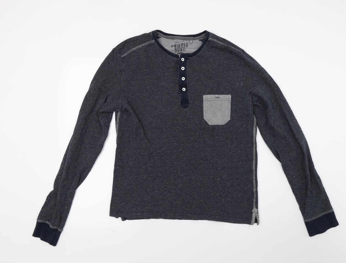 Twisted Soul Mens Blue    Polo Size M