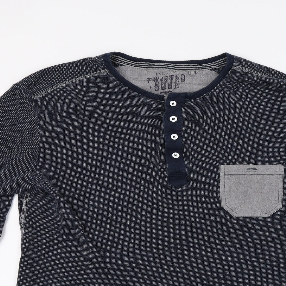 Twisted Soul Mens Blue    Polo Size M