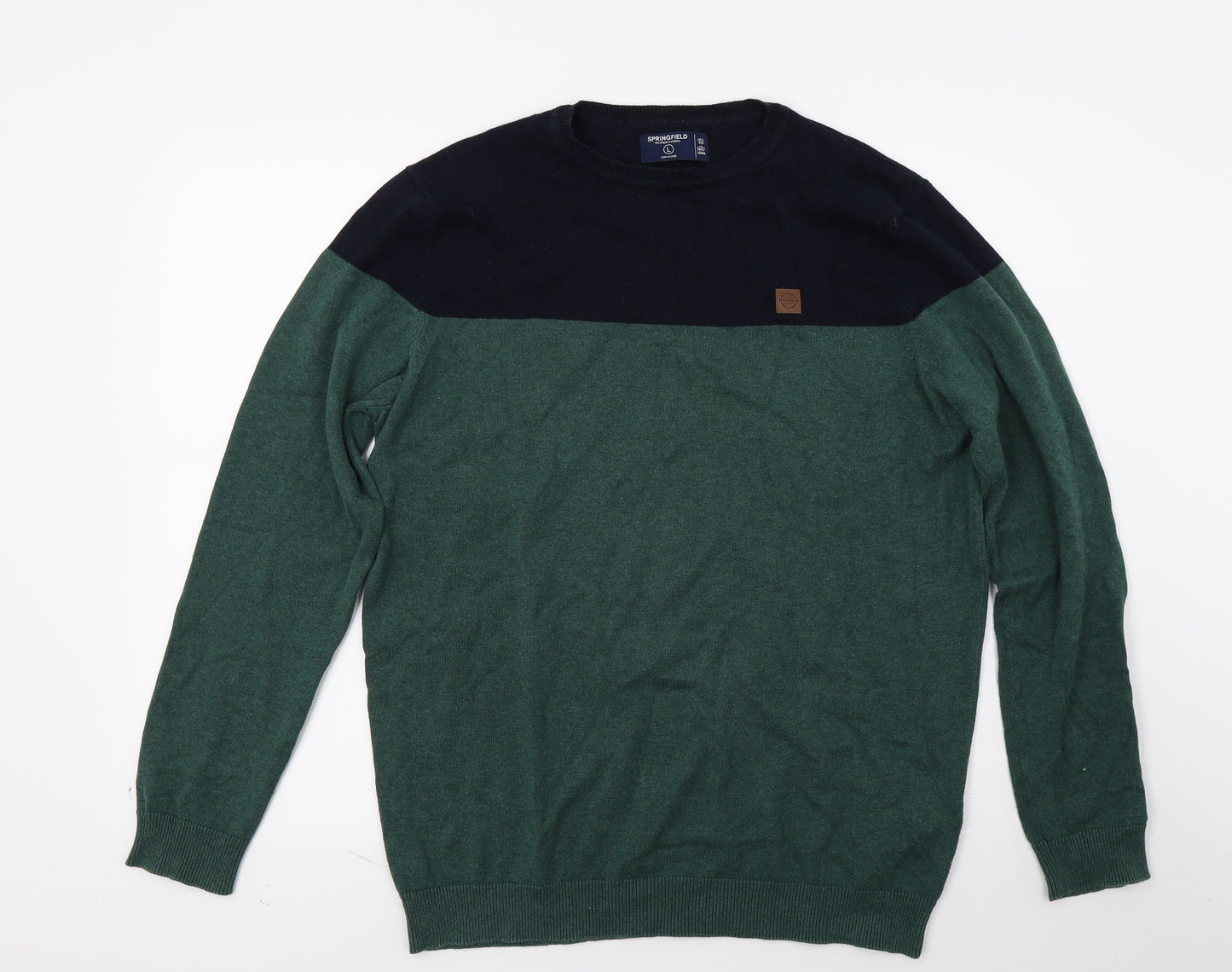 Springfield Mens Green   Pullover Jumper Size L