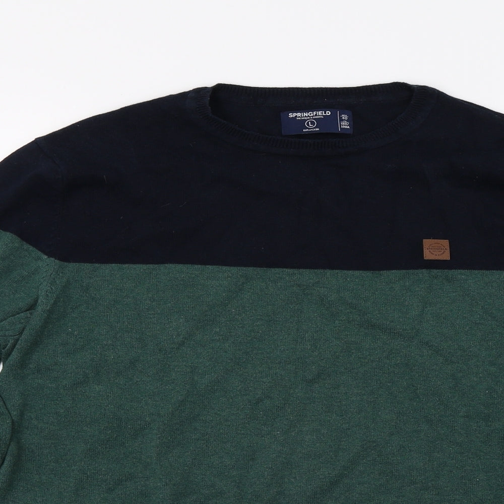 Springfield Mens Green   Pullover Jumper Size L