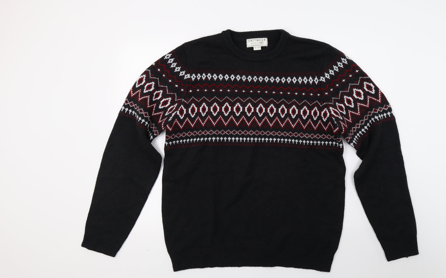 F&F Mens Black   Pullover Jumper Size L