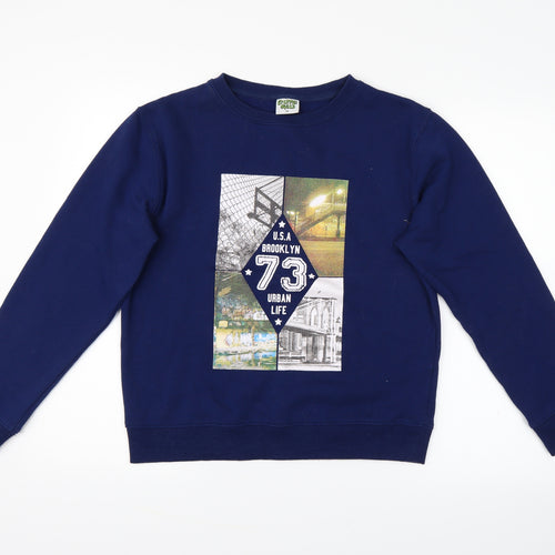 Graffiti Boys Blue   Pullover Jumper Size 13 Years  - brooklyn