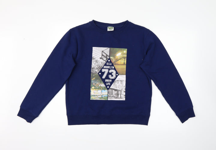 Graffiti Boys Blue   Pullover Jumper Size 13 Years  - brooklyn