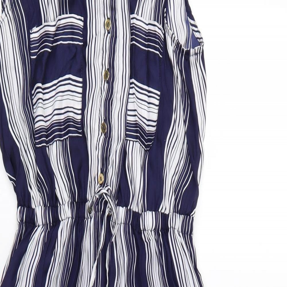River Island Womens Blue Striped  A-Line  Size 12