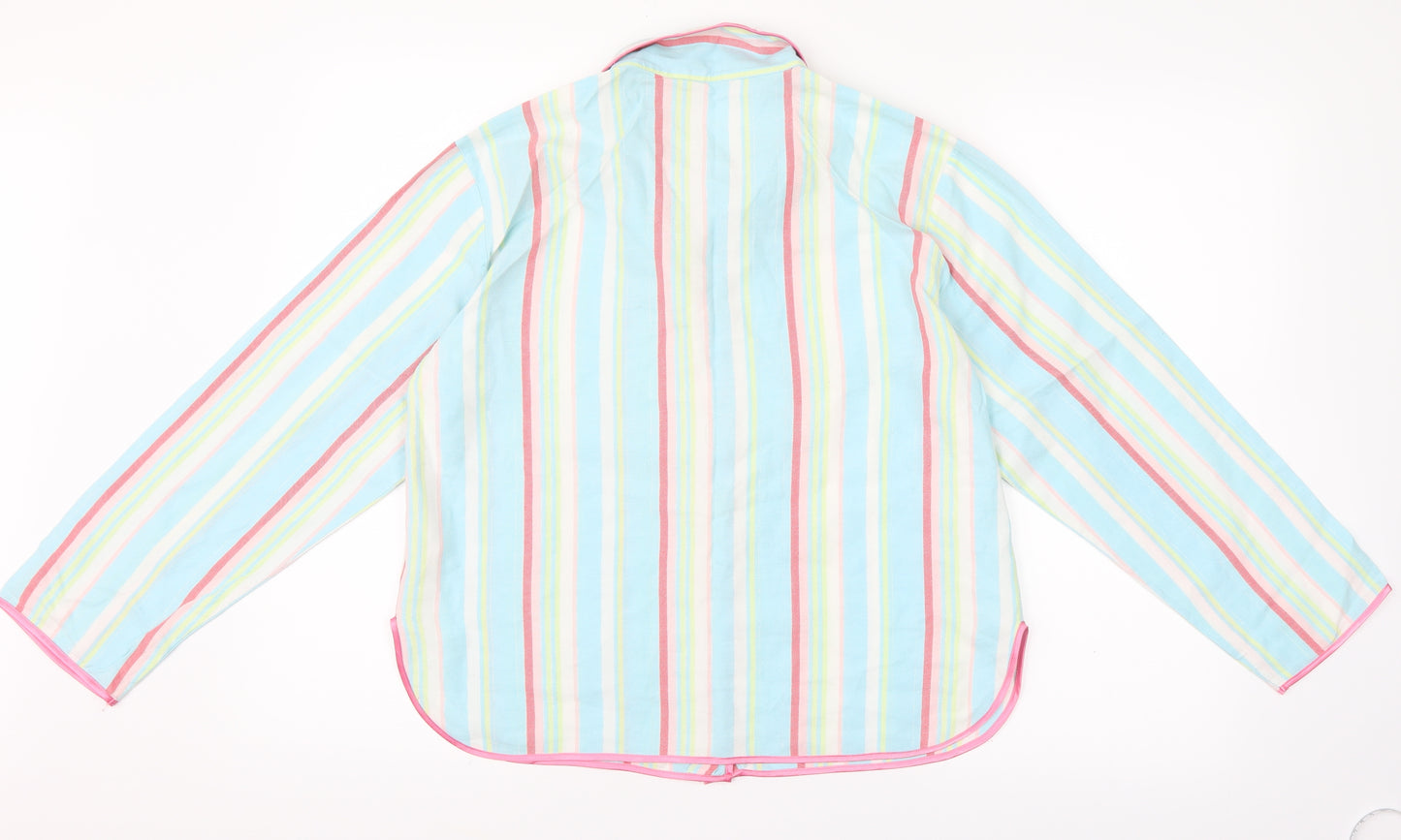 Preworn Womens White Striped  Babydoll Pyjama Top Size 14