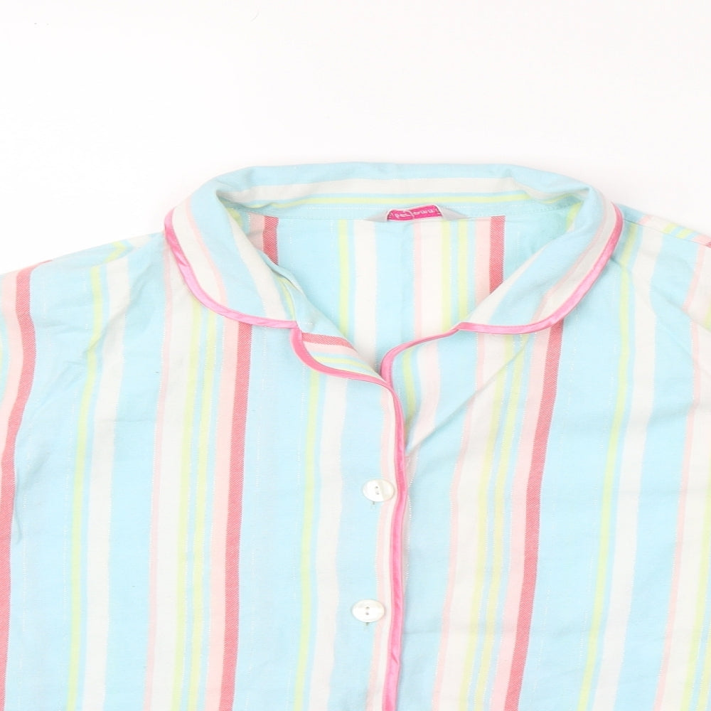 Preworn Womens White Striped  Babydoll Pyjama Top Size 14