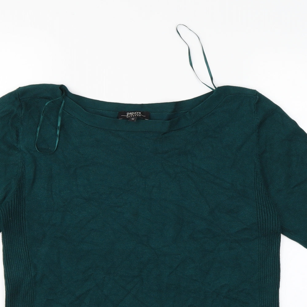 Papaya Womens Green Paisley  Pullover Jumper Size 12