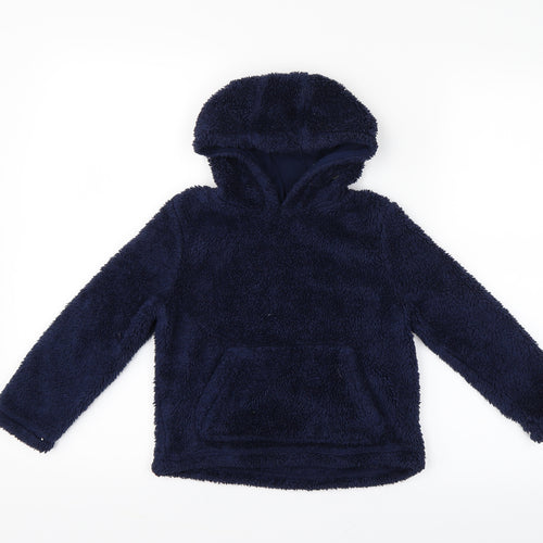 Preworn Girls Blue   Pullover Hoodie Size 4-5 Years