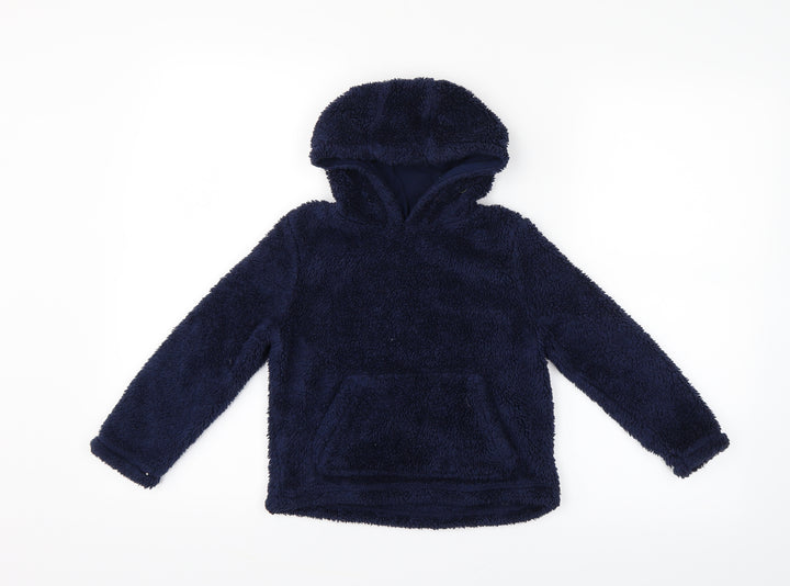Preworn Girls Blue Pullover Hoodie Size 4-5 Years