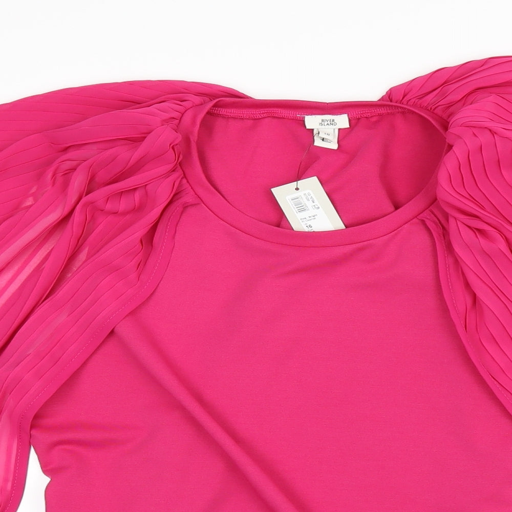 River Island Womens Pink   Basic Blouse Size 16