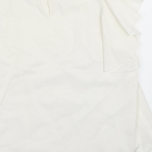 SOFT GREY Womens White   Basic Blouse Size 16