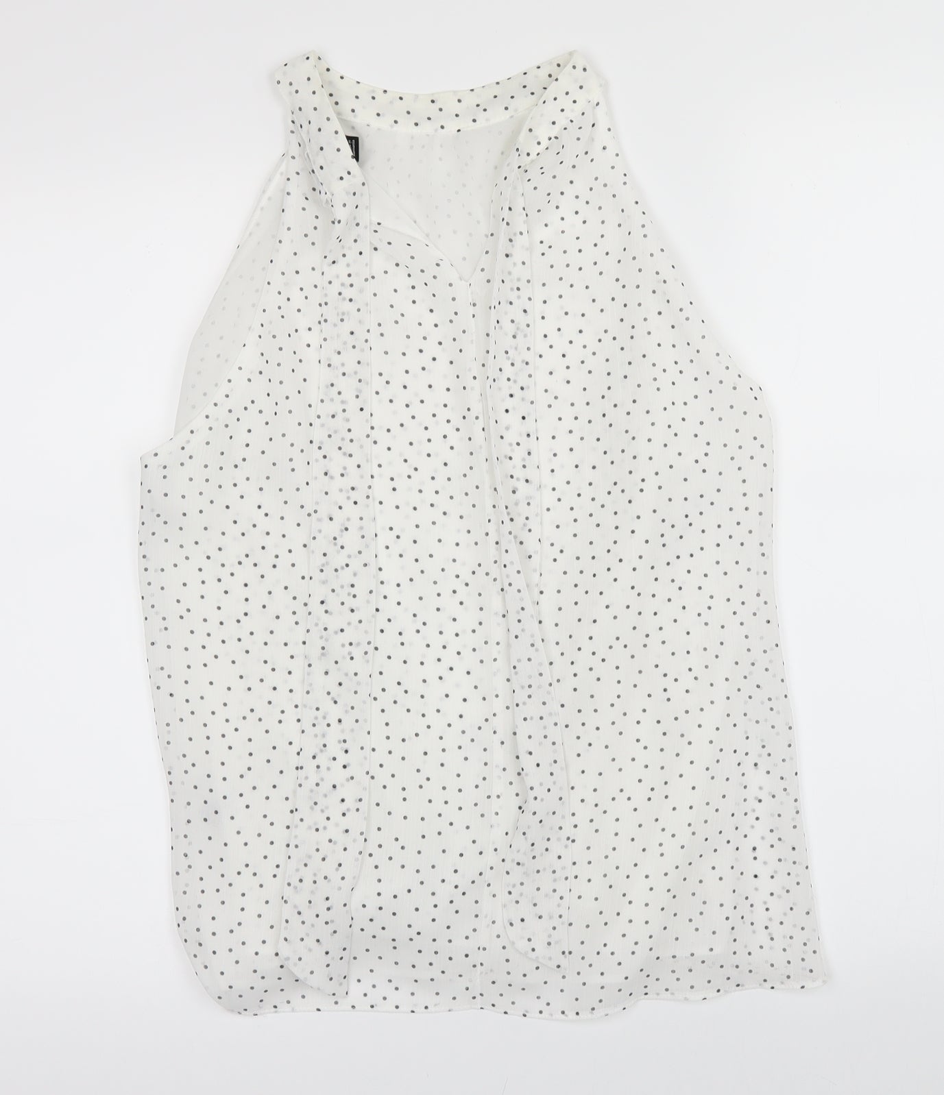 New Look Womens White Polka Dot  Basic Blouse Size 16