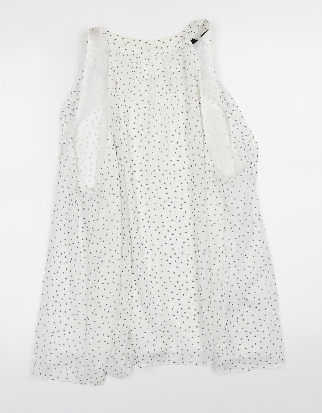 New Look Womens White Polka Dot  Basic Blouse Size 16