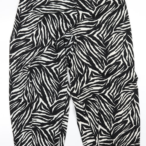 TU Womens Black Animal Print  Trousers  Size 16 L28 in