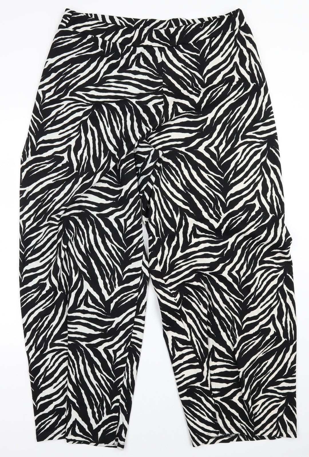 TU Womens Black Animal Print  Trousers  Size 16 L28 in