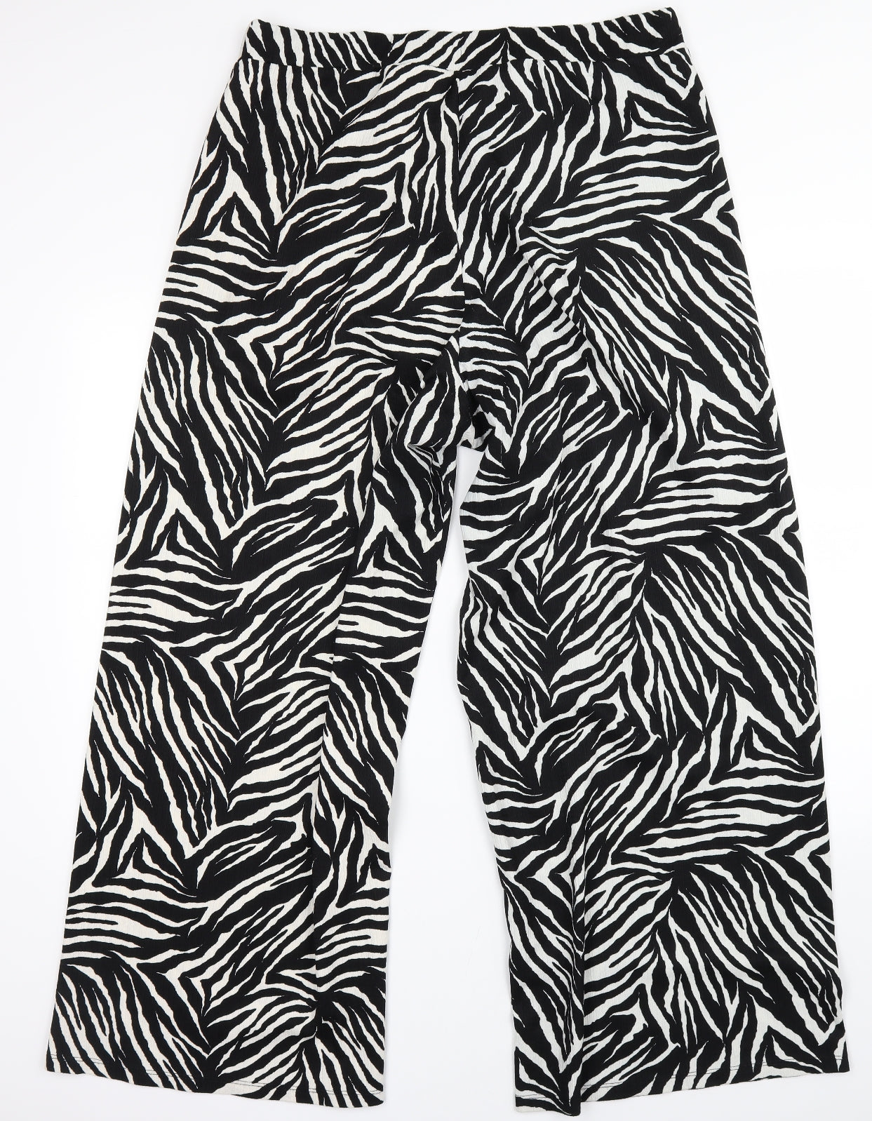 TU Womens Black Animal Print  Trousers  Size 16 L28 in