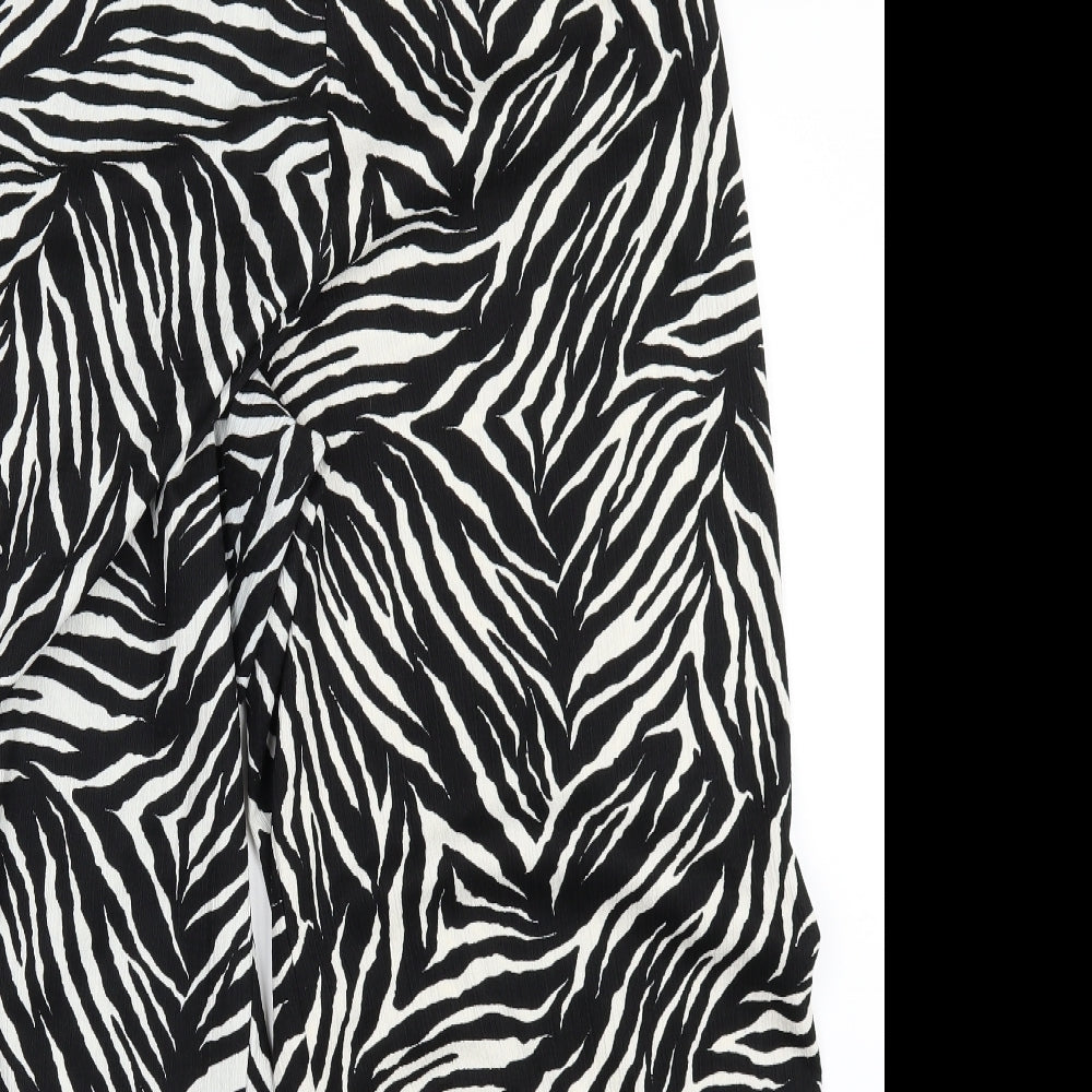 TU Womens Black Animal Print  Trousers  Size 16 L28 in