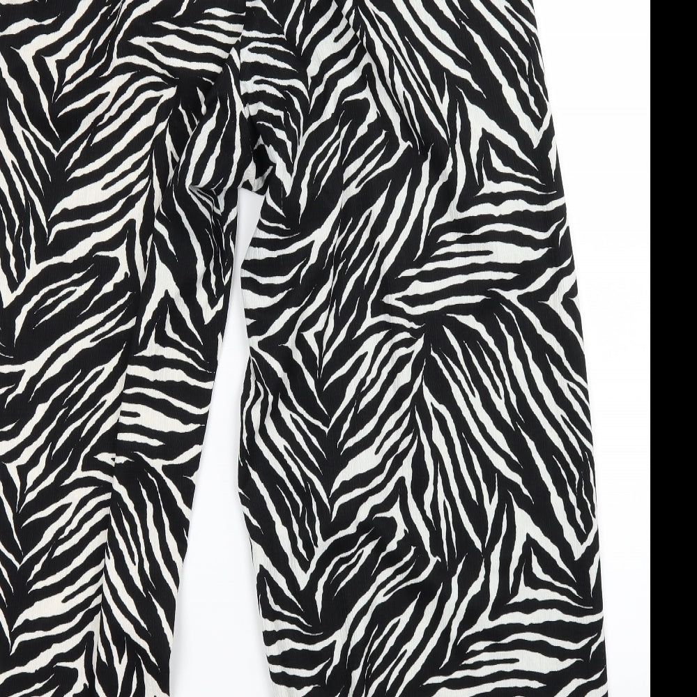 TU Womens Black Animal Print  Trousers  Size 16 L28 in