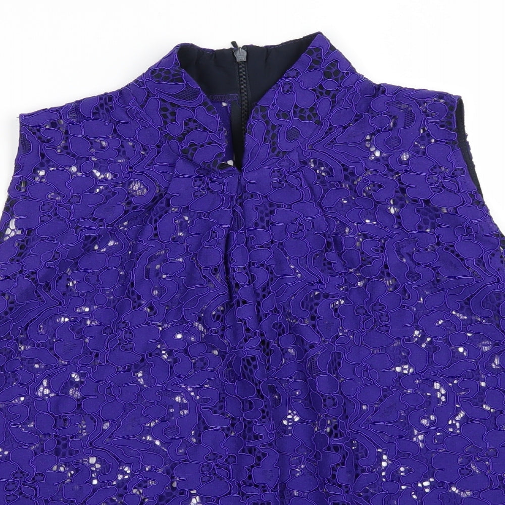 Closet Womens Blue Floral  Basic Blouse Size 16