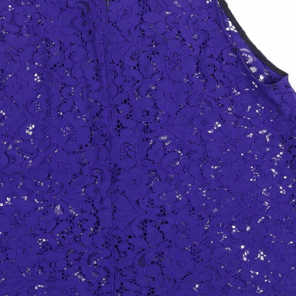 Closet Womens Blue Floral  Basic Blouse Size 16