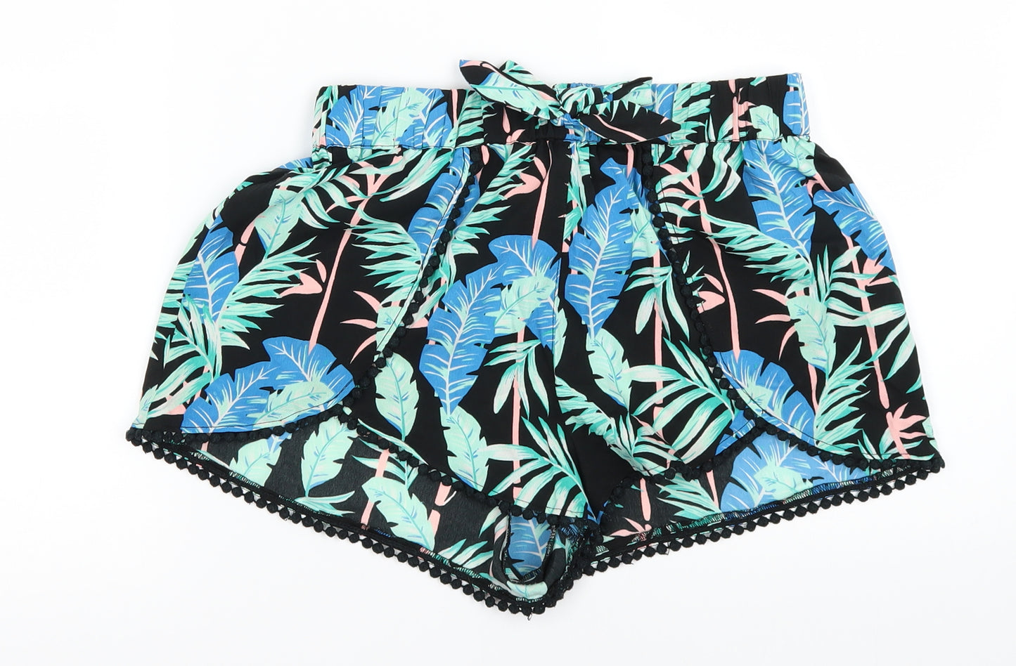 New Look Girls Green Floral  Hot Pants Shorts Size 12-13 Years