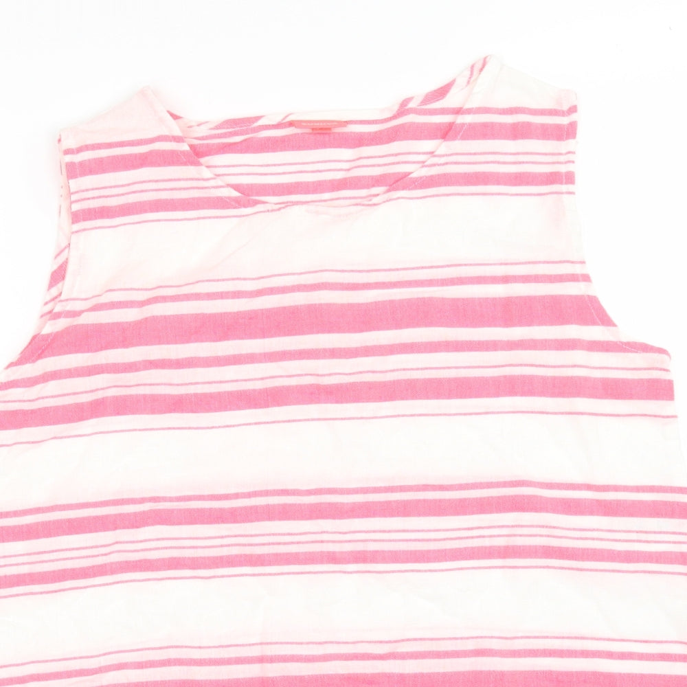 Sunuva Girls Pink Striped  Basic Tank Size 13-14 Years