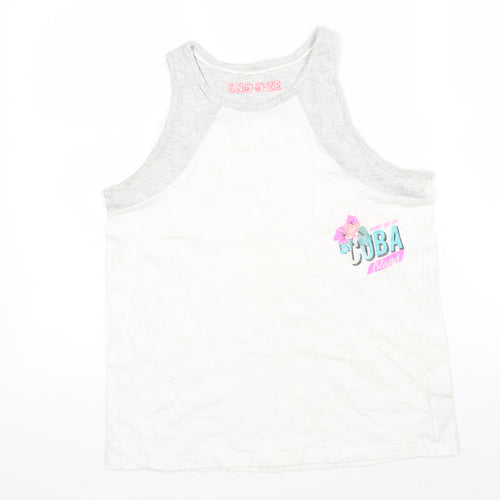 Marks & Spencer Girls White   Basic Tank Size 12-13 Years
