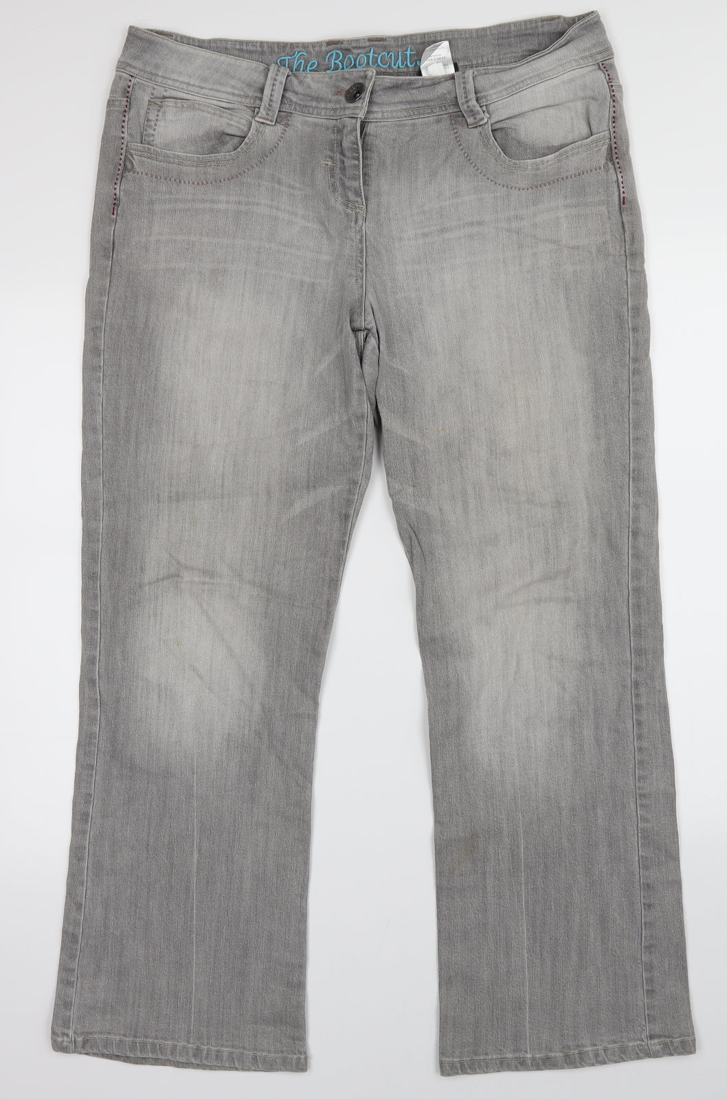 NEXT Womens Grey  Denim Bootcut Jeans Size 16 L28 in