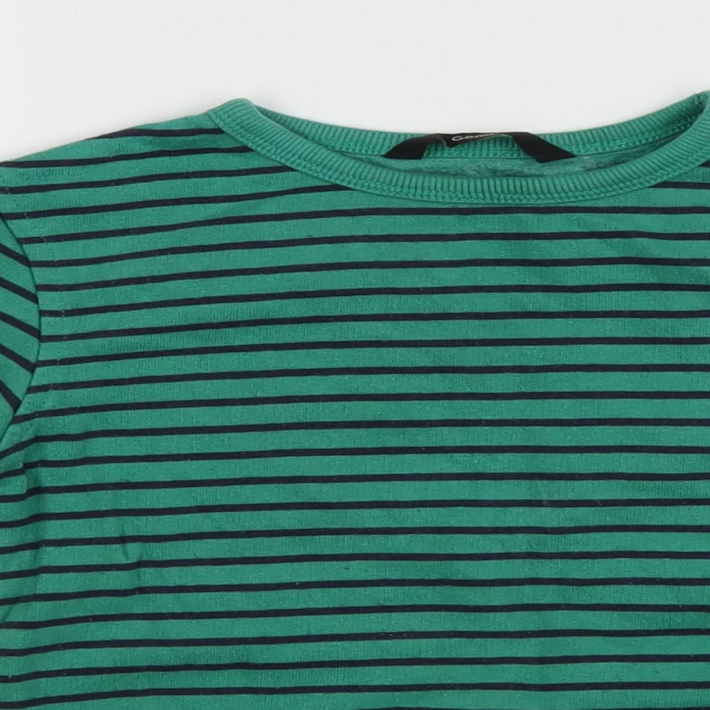 George Boys Green Striped  Pullover Jumper Size 3-4 Years