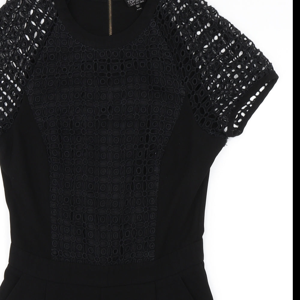 Topshop Womens Black   Playsuit One-Piece Size 10
