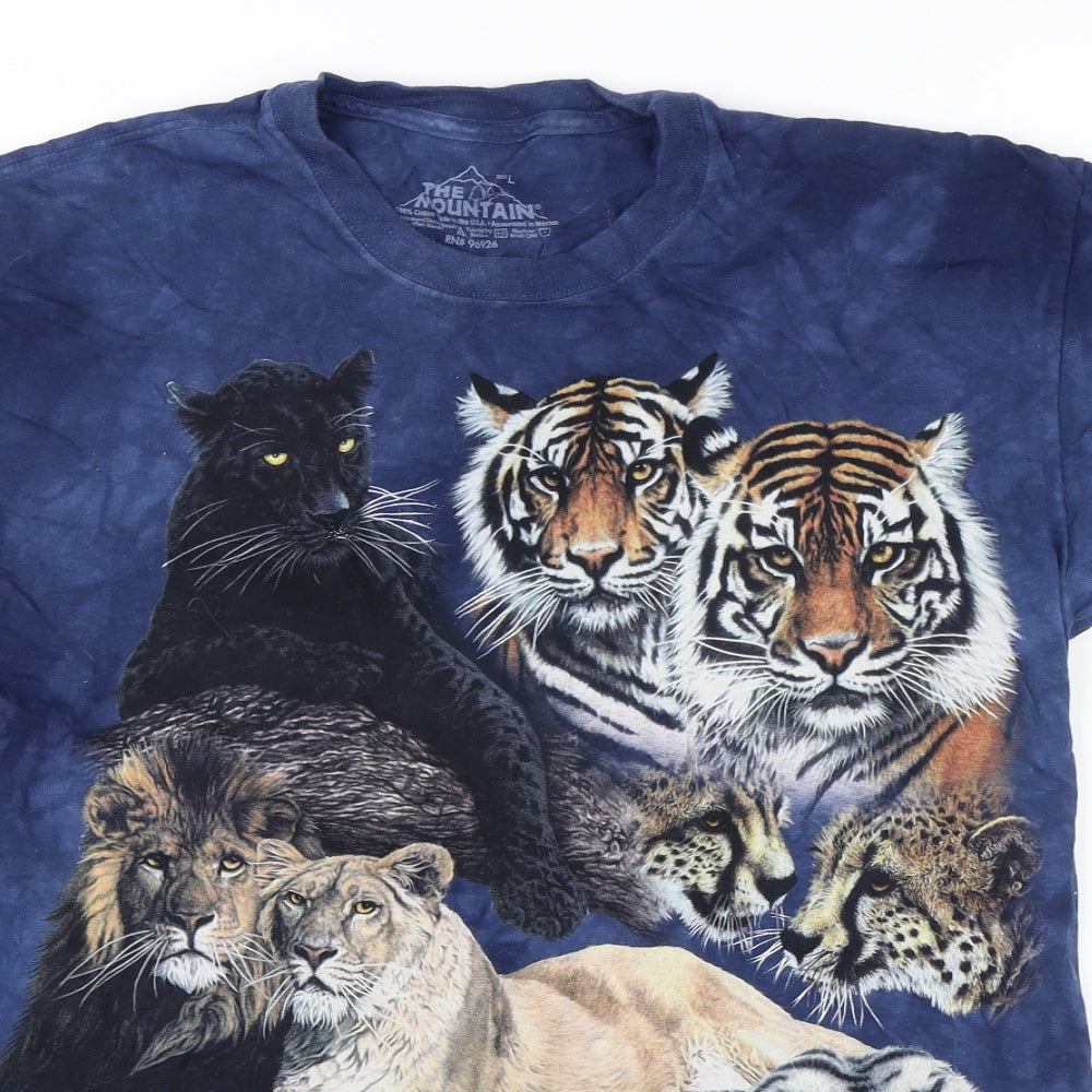 The Mountain Mens Blue    T-Shirt Size L  - Cats