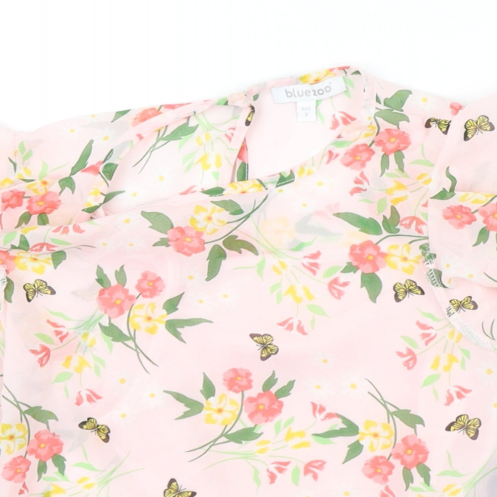 Blue Zoo Girls Pink Floral  Basic Blouse Size 9 Years